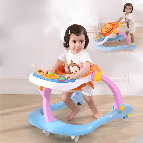 Premergator cu antepremergator 4 in 1 convertibil, centru de activitati cu lumini si sunete, cu jucarii detasabile, maner, 0 - 36 luni, leu, multicolor - BUZ.RO