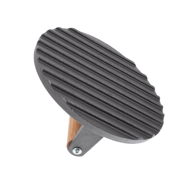 Pres fonta burgeri| carne|gratar| 17.8 cm| Maner lemn - BUZ.RO