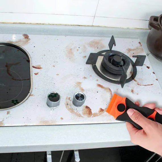 Racleta Plita, Cuptor și Sticla – Oțel Inoxidabil + Plastic, cu Lame de Schimb - BUZ.RO