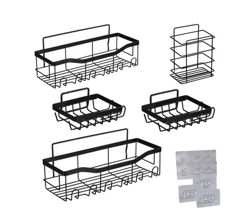 Raft de dus, tip etajera colt, organizator baie, etajera baie, coltar, din otel inoxidabil, set 2 buc