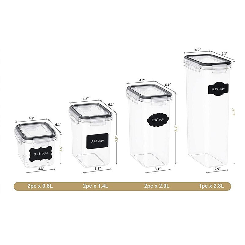 Recipiente depozitare alimente, sigure pentru masina de spalat vase, cuptorul cu microunde si congelator, plastic fara BPA, set 7