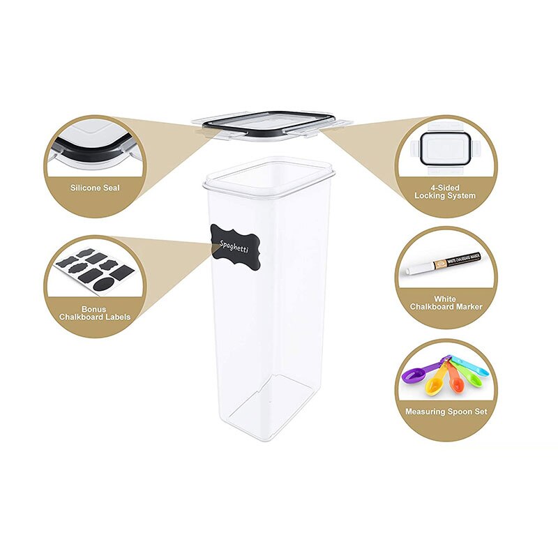 Recipiente depozitare alimente, sigure pentru masina de spalat vase, cuptorul cu microunde si congelator, plastic fara BPA, set 7