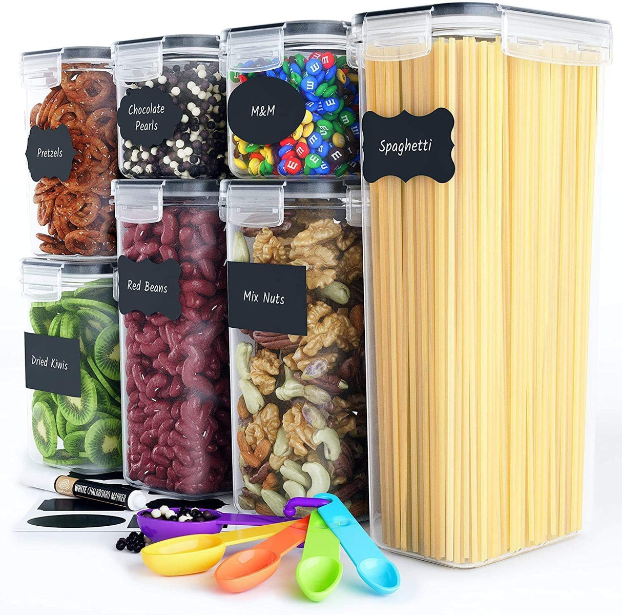 Recipiente depozitare alimente, sigure pentru masina de spalat vase, cuptorul cu microunde si congelator, plastic fara BPA, set 7 - BUZ.RO