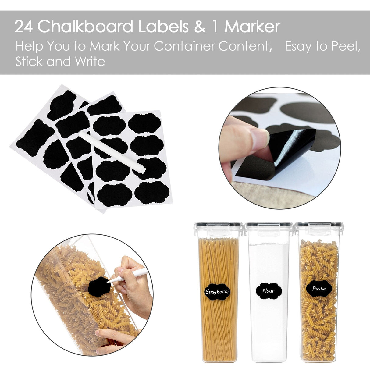 Recipiente depozitare alimente, sigure pentru masina de spalat vase, cuptorul cu microunde si congelator, plastic fara BPA, set 7 - BUZ.RO