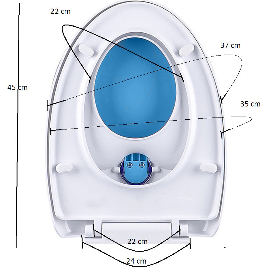 Reductor WC copii portabil, suprafata de siguranta antialunecare, antiderapant, albastru, forma lacrima, 45L x 37l cm