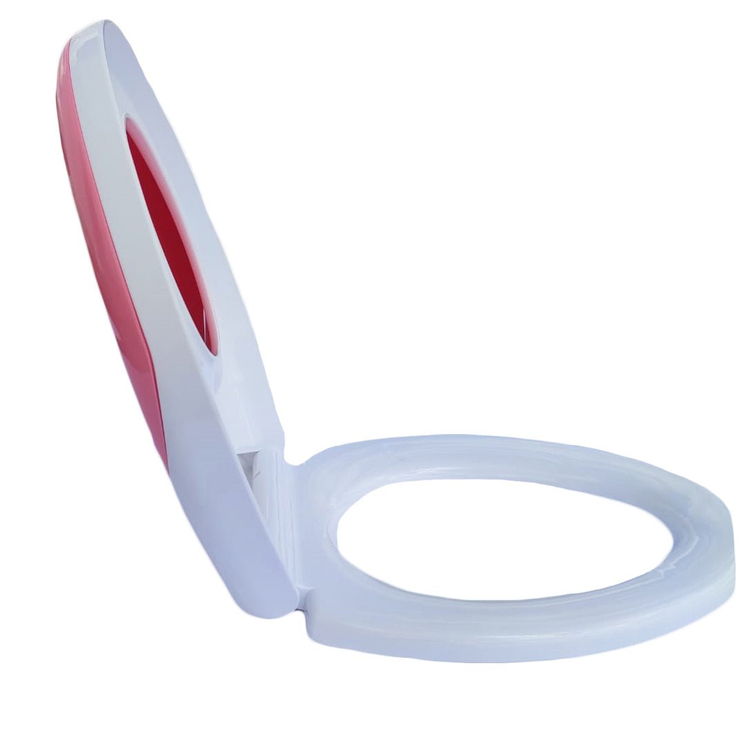 Reductor WC copii portabil, suprafata de siguranta antialunecare, antiderapant, roz, forma ovala, 45Lx38l cm - BUZ.RO