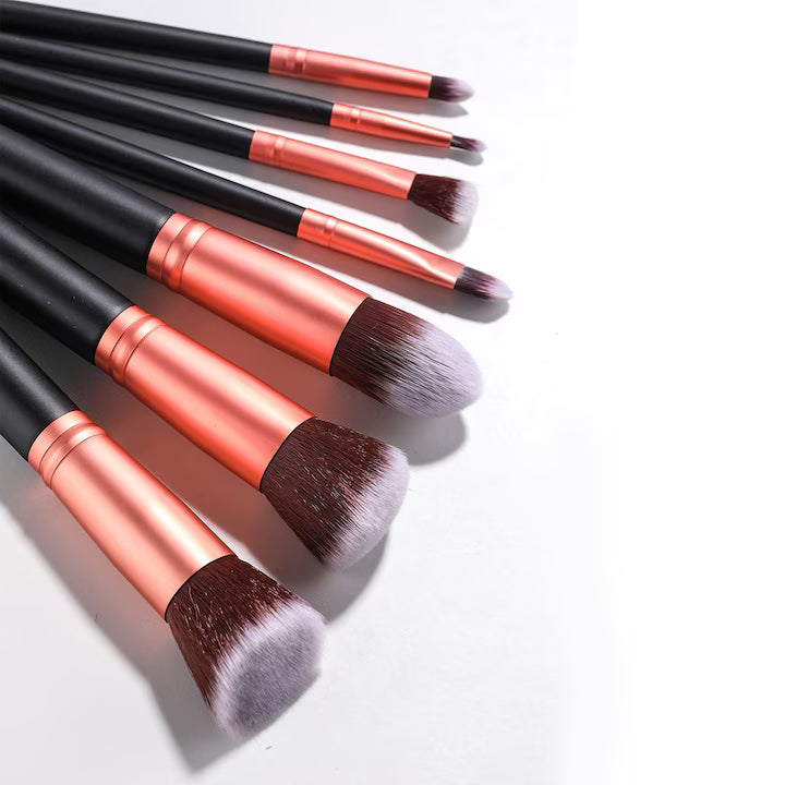 Pensule Machiaj Profesionale – 14 Piese pentru Față, Ochi și Buze, Peri Moi, Ergonomice