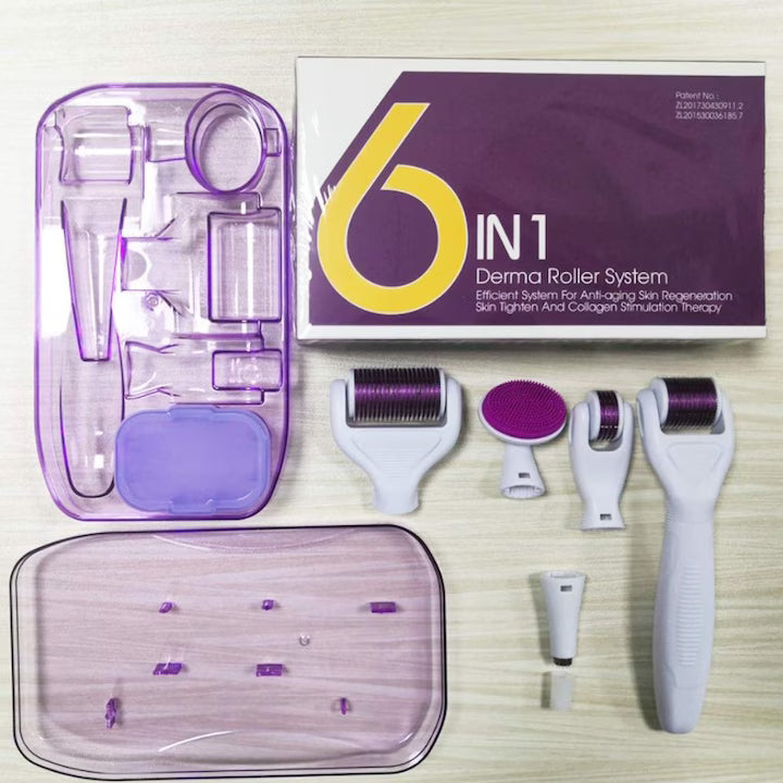 Aparat facial pentru fata, Derma roller, microblending, ace din titan, masaj, regenerare, set masaj facial