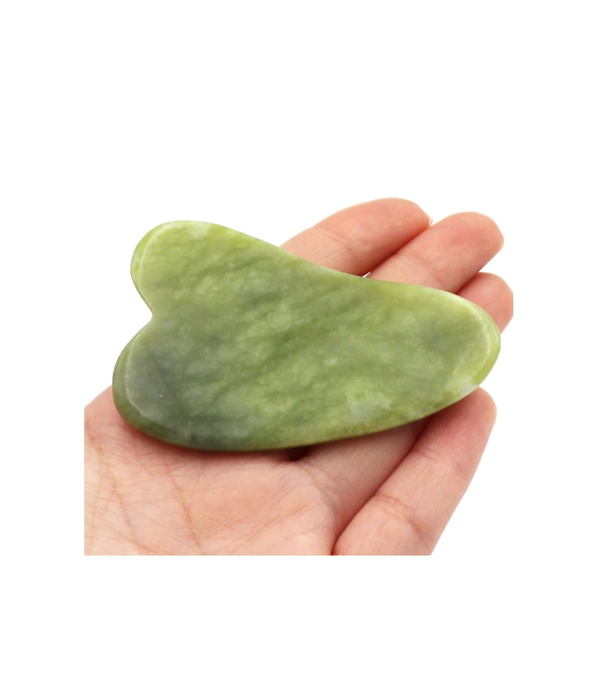 Rola masaj facial antirid, anticearcane, lifting, jad natural, aparat electric, gua sha, verde, 145 mm