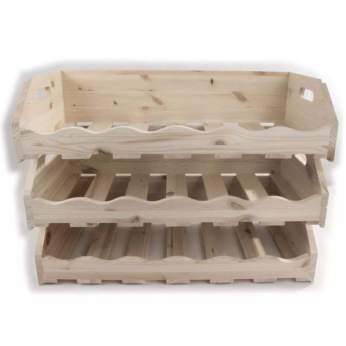 Suport sticle vin, raft vin, din lemn, rezistent, stivuibil pt casa sau beci