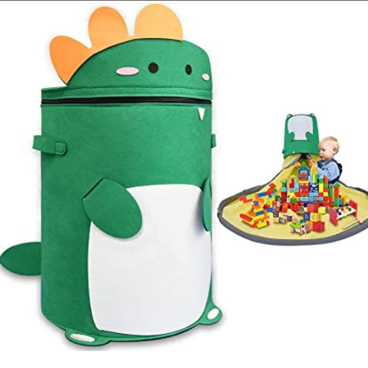 Sac 2in1, pentru depozitare si transport jucarii, diametru 150 cm, model  dinozaur