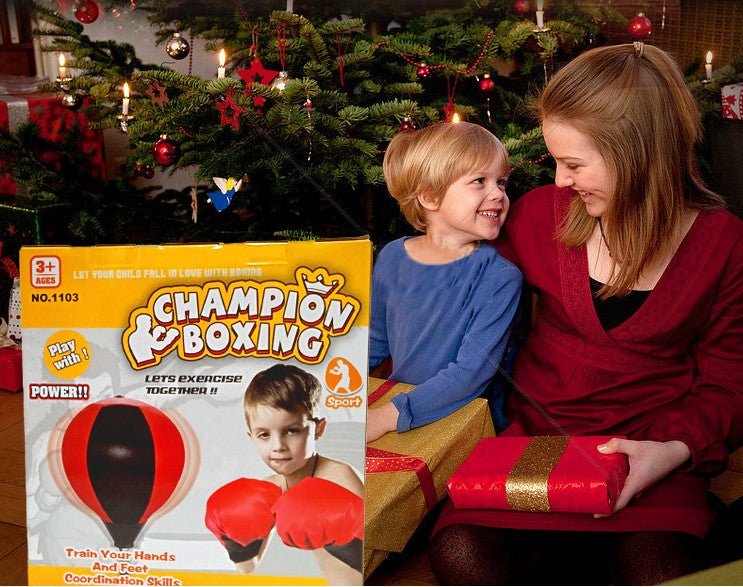 Sac de box copii, manusi incluse, inaltime ajustabila, picior metalic, pompa inclusa, suport cu apa sau nisip - BUZ.RO