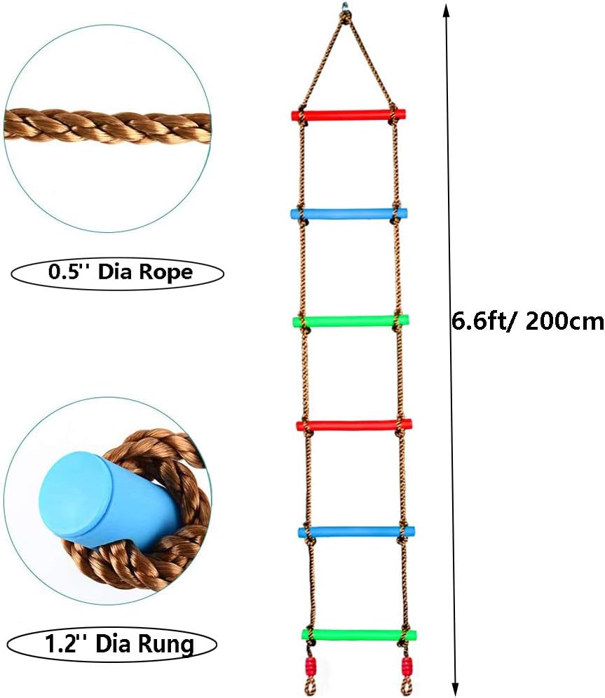 Scara de catarat pentru copii cu 6 trepte colorate cu centura si carlige incluse, max 80kg - BUZ.RO