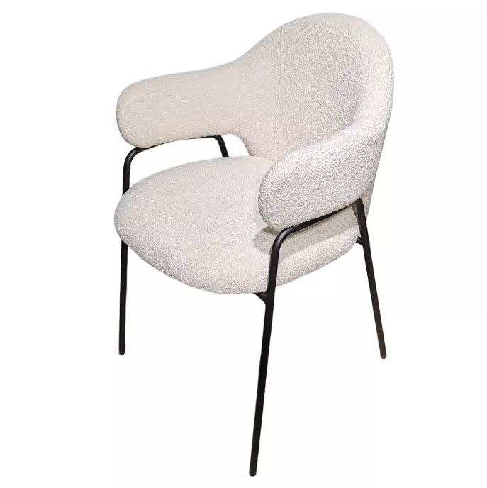 Scaun bucatarie, scaun bar, scaun dining, scaun tapitat, cadru metalic, perna burete, elegant, ergonomic 55 X 78 cm, alb