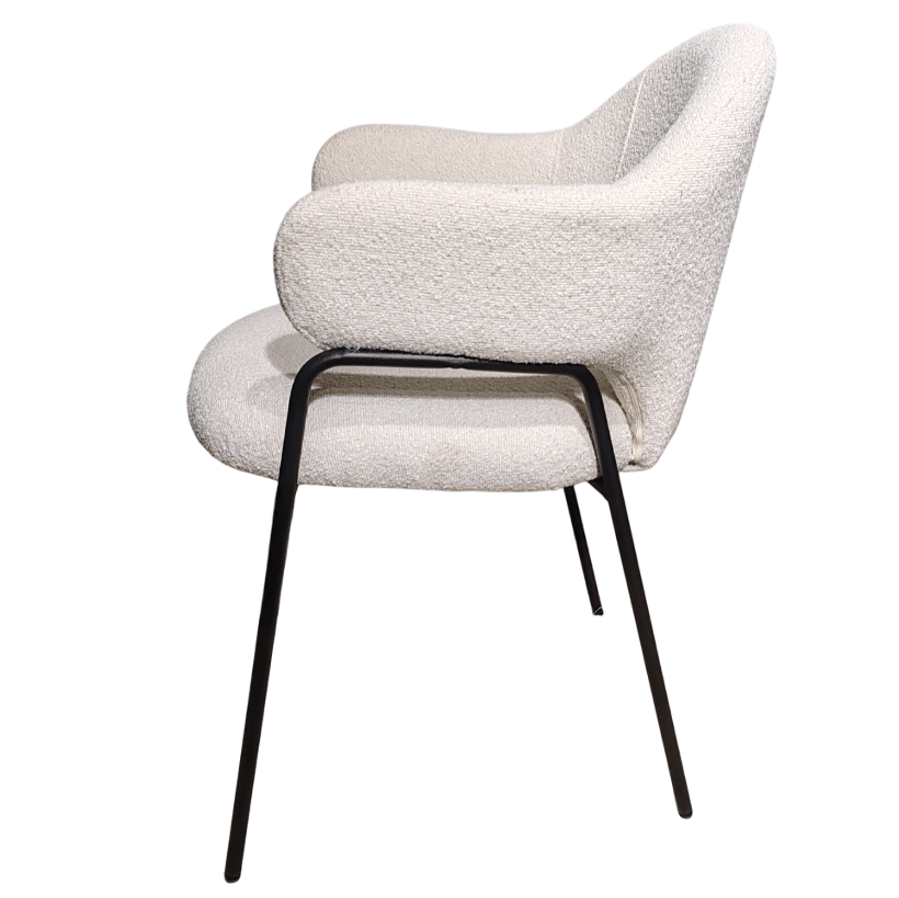 Scaun bucatarie, scaun bar, scaun dining, scaun tapitat, cadru metalic, perna burete, elegant, ergonomic 55 X 78 cm, alb - BUZ.RO