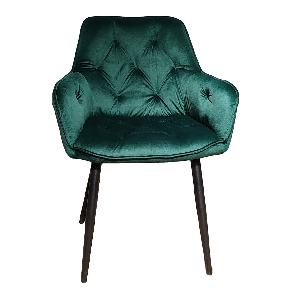 Scaun bucatarie, scaun bar, scaun dining, scaun tapitat, cadru metalic, perna burete, elegant, ergonomic, verde - BUZ.RO