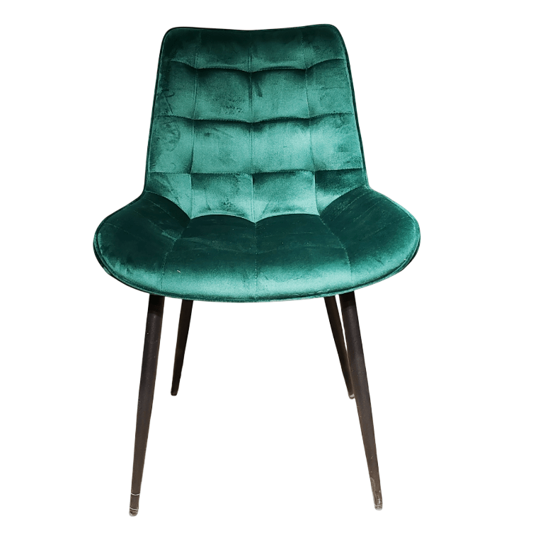 Scaun bucatarie, scaun bar, scaun dining, scaun tapitat, cadru metalic, perna burete, elegant, ergonomic, verde - BUZ.RO