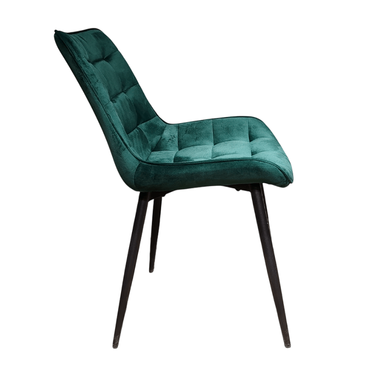 Scaun bucatarie, scaun bar, scaun dining, scaun tapitat, cadru metalic, perna burete, elegant, ergonomic, verde - BUZ.RO