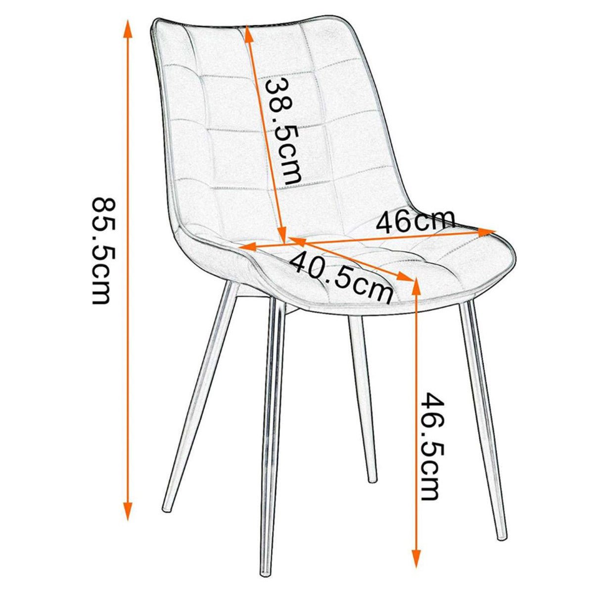Scaun catifea, scaun bucatarie, scaun bar, scaun dining, scaun tapitat, cadru metalic, perna burete, elegant, ergonomic 85.5x 46 cm - BUZ.RO