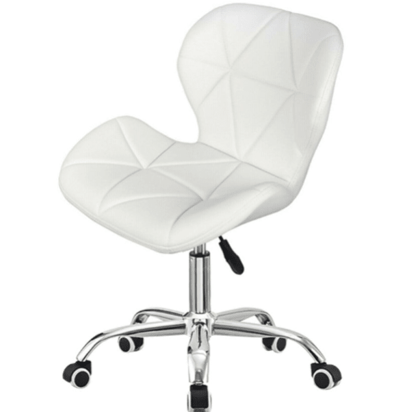 Scaun cu roti si inaltime reglabila pentru salon, cosmetica, birou, Negru/ALB - BUZ.RO