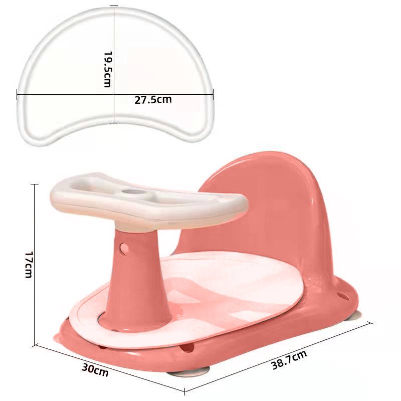 Scaun de baie si tricicleta 2in1 pentru bebe , cu husa antiderapanta, cutie depozitare pe roti, universal, +6 luni, roz - BUZ.RO