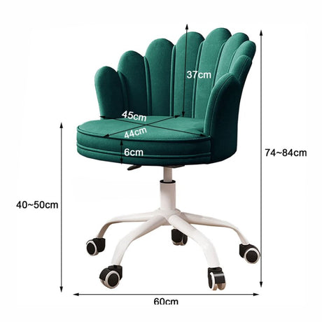 Scaun birou, modern, din catifea, elegant, ergonomic, rotativ, inaltime reglabila intre 74-84 cm, verde