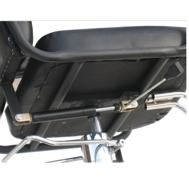 Scaun frizerie, coafor ,salon cu spatar rabatabil, reglabil pe inaltime, piele ecologica, cadru metal ,profesional , negru - BUZ.RO