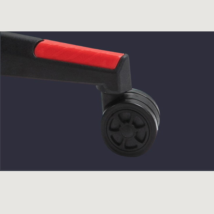 Scaun gaming profesional, ergonomic, cu cadru de otel, din piele sintetica, negru cu rosu - BUZ.RO