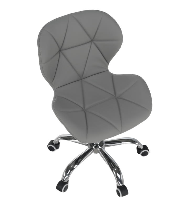 Scaun cu roti si inaltime reglabila pentru salon, cosmetica, birou, Gri