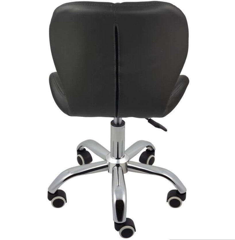 Scaun cu roti si inaltime reglabila pentru salon, cosmetica, birou, Negru/ALB