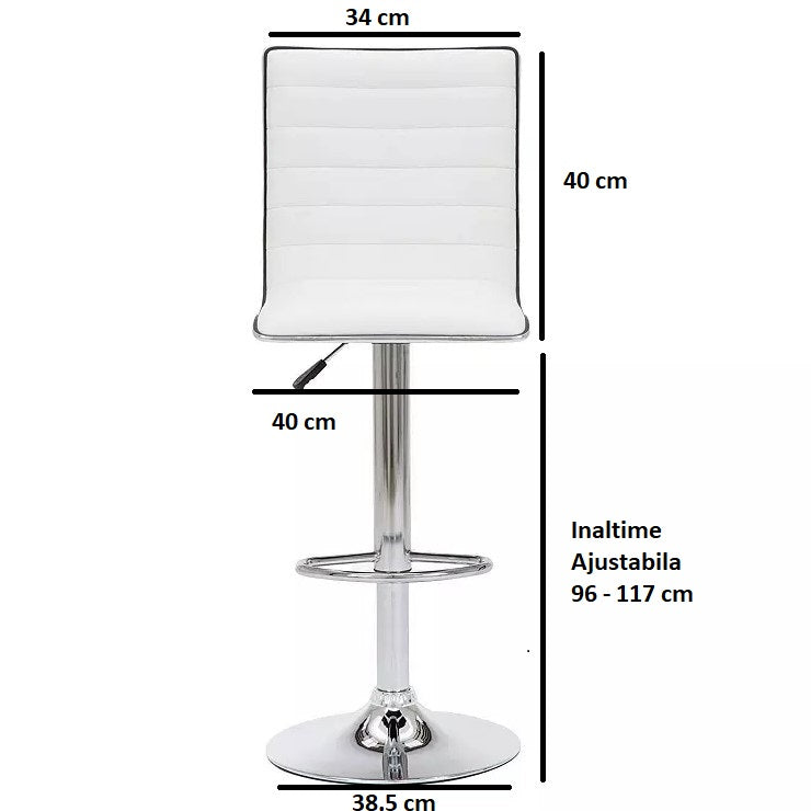 Scaun salon bar cu inaltime reglabila intre 64-84 cm, dimensiuni 116x44 cm