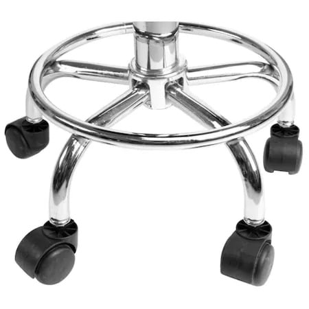 Scaun salon, pedichiura, manichiura, cosmetica, taburet, frizerie, hidraulic cu roti si spatar, negru buz