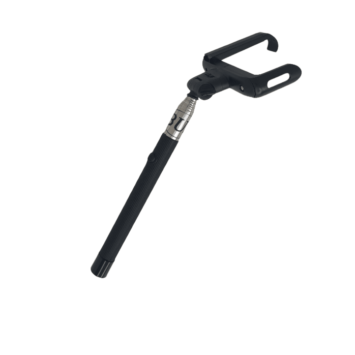 Selfie stick cu bluetooth pe maner, inclinatie reglabila, maxim 1m distanta, negru cu portocaliu, buz - BUZ.RO