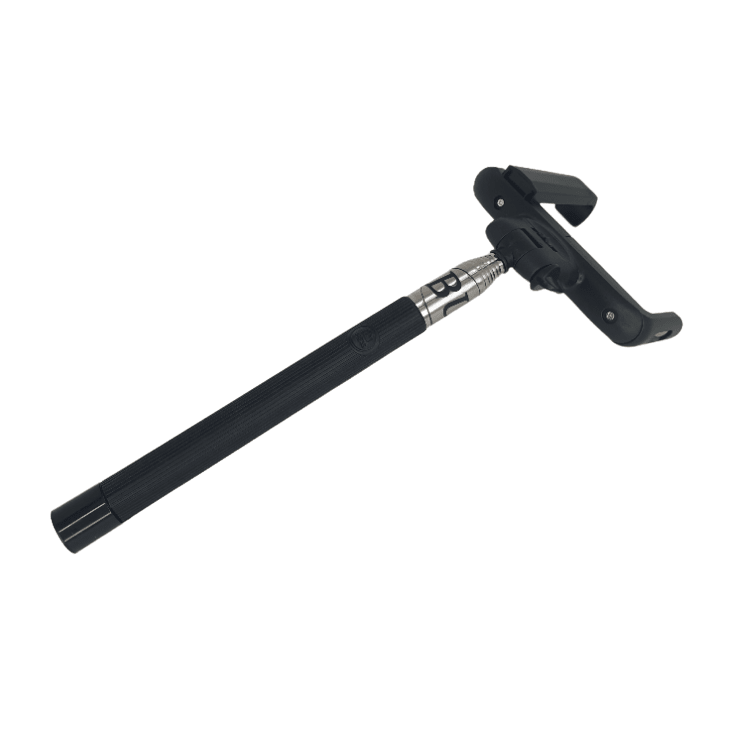Selfie stick cu bluetooth pe maner, inclinatie reglabila, maxim 1m distanta, negru cu portocaliu, buz - BUZ.RO