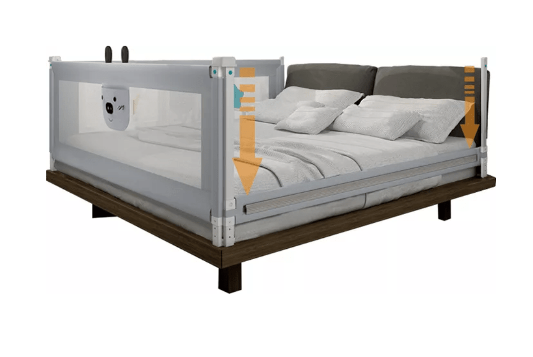 Set 4 bariere protectie culisante pentru pat, inaltime reglabila 68 - 98 cm, 160 cm 180 cm 200 cm - BUZ.RO