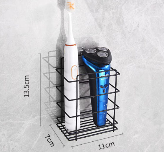 Set raft baie, cu carlige, suporturi pentru sapun, usor de instalat pe perete, fara gaurire, 4 piese