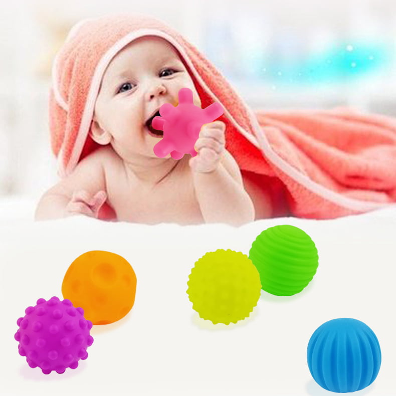 Mingi senzoriale, moi, pentru bebelusi, set 6 bucati, multicolore, 6cm