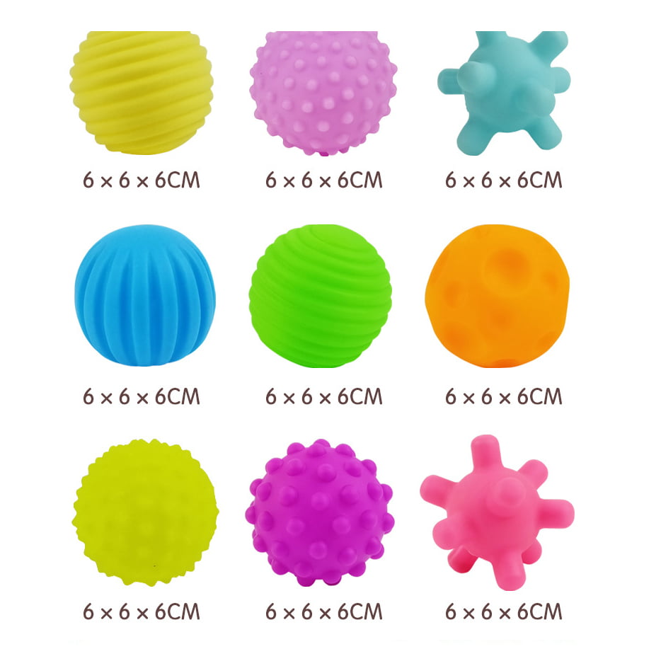 Mingi senzoriale, moi, pentru bebelusi, set 6 bucati, multicolore, 6cm