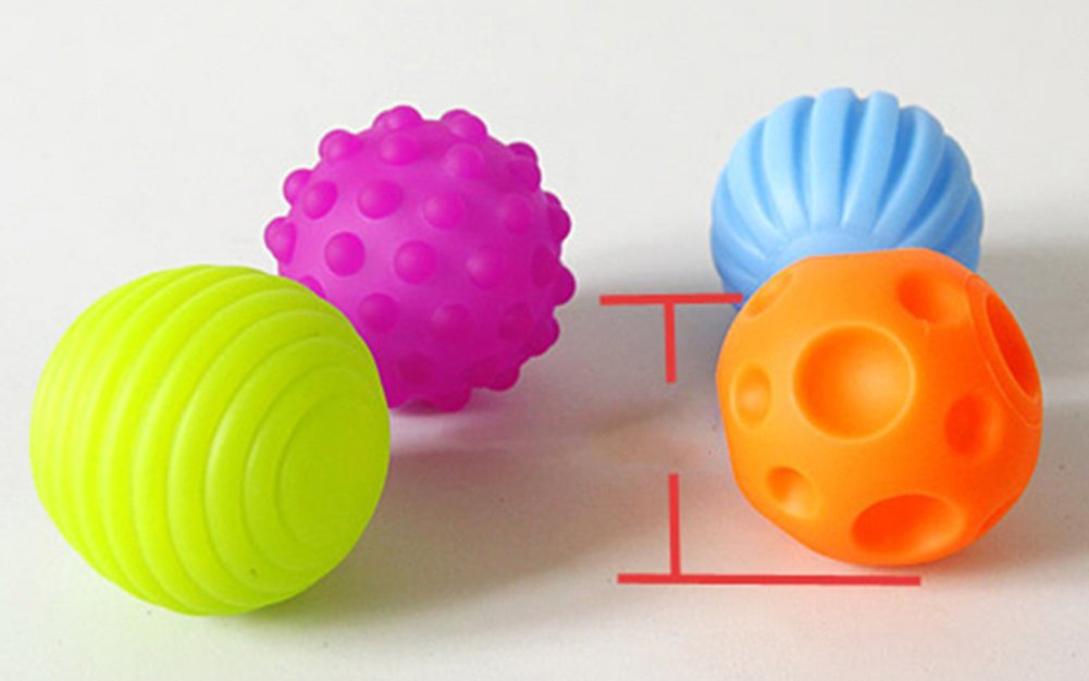 Mingi senzoriale, moi, pentru bebelusi, set 6 bucati, multicolore, 6cm