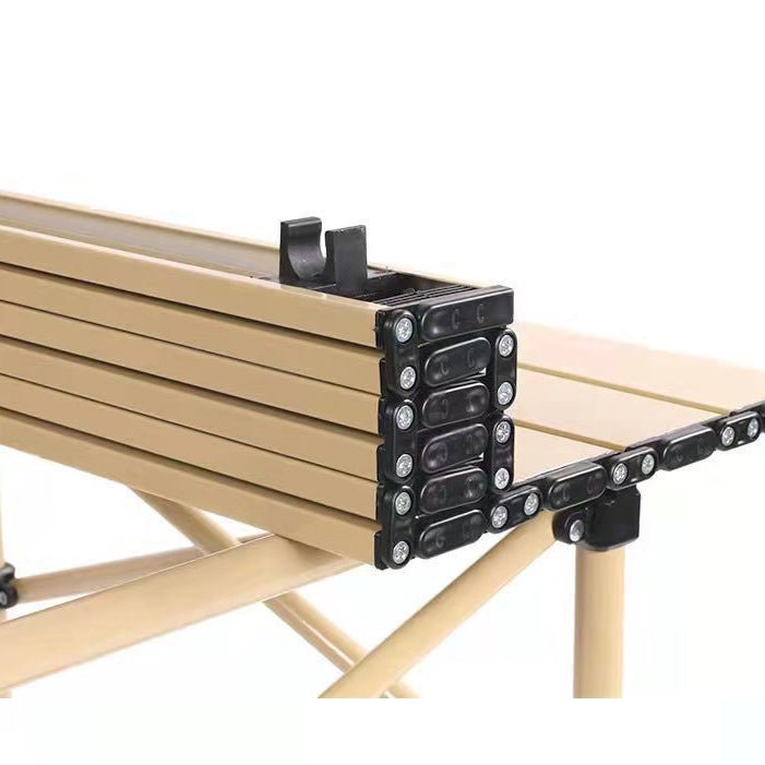 Set camping cu masa si 2 scaune pliabile, cu geanta de transport, aluminiu, aurie, 53x51x50 cm - BUZ.RO