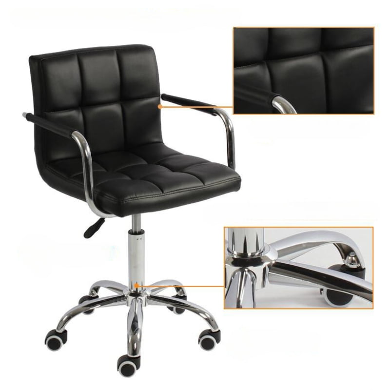 Set de 2 scaune birou, cu roti, inaltime reglabila intre 43 - 53 cm,103x42cm, negru - BUZ.RO