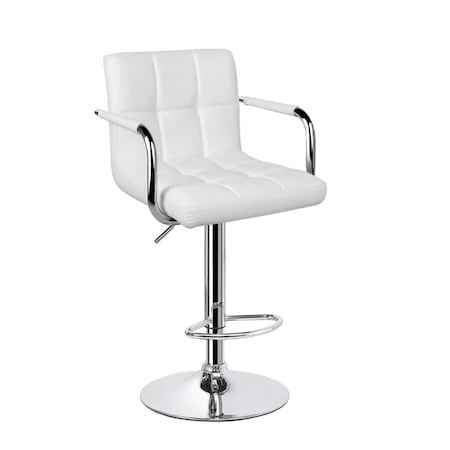 Set 2 scaune, salon, bar, inaltime reglabila, 64-84 cm, 116x43cm, hidraulic, albe