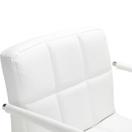 Set 2 scaune, salon, bar, inaltime reglabila, 64-84 cm, 116x43cm, hidraulic, albe