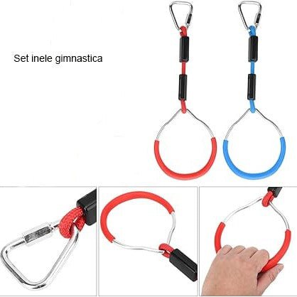 Set de agatat gimnastica , interior , exterior rosu - BUZ.RO