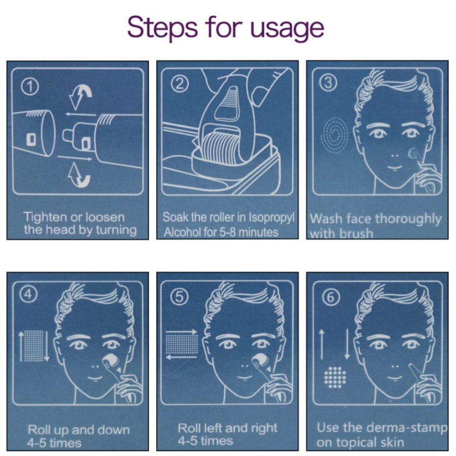 Set dermaroller 8 în 1 cu ace din titan și rolă de jad – tratament facial complet pentru regenerare, reducerea ridurilor, cicatricilor și revitalizarea pielii.