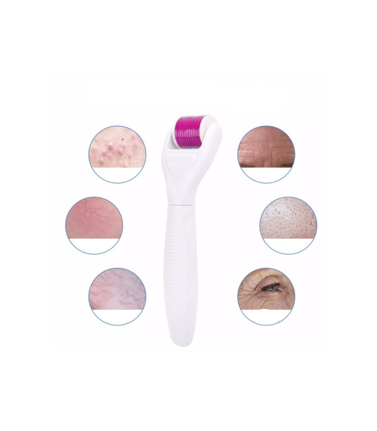 Set dermaroller 8 în 1 cu ace din titan și rolă de jad – tratament facial complet pentru regenerare, reducerea ridurilor, cicatricilor și revitalizarea pielii.