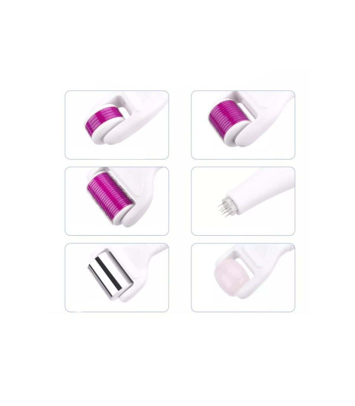 Set dermaroller 8 în 1 cu ace din titan și rolă de jad – tratament facial complet pentru regenerare, reducerea ridurilor, cicatricilor și revitalizarea pielii.