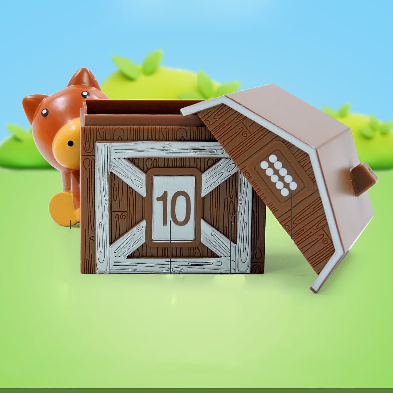 Set educativ, jocuri copii, montessori, ordonat si sortat, joc de - a v - ati ascunselea, cu animalutele de la ferma - BUZ.RO