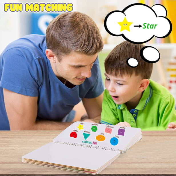 Set educativ Montessori, carte activitati prescolare, pentru copii, autocolante,  markere, 3 ani+