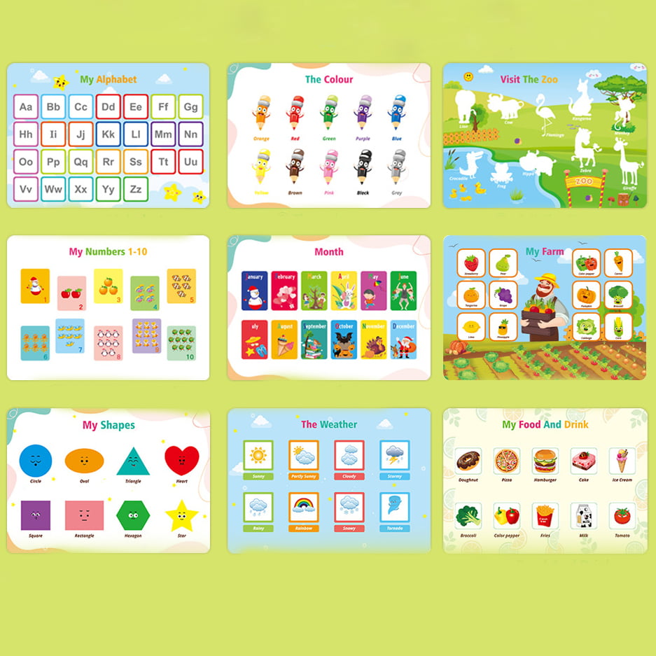 Set educativ Montessori, carte activitati prescolare, pentru copii, autocolante,  markere, 3 ani+